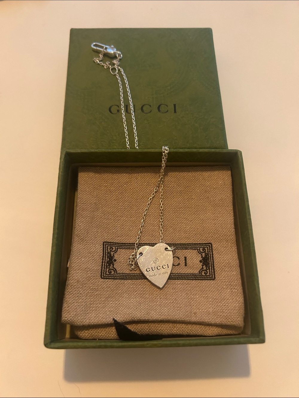 Authentic Gucci Trademark Heart Necklace